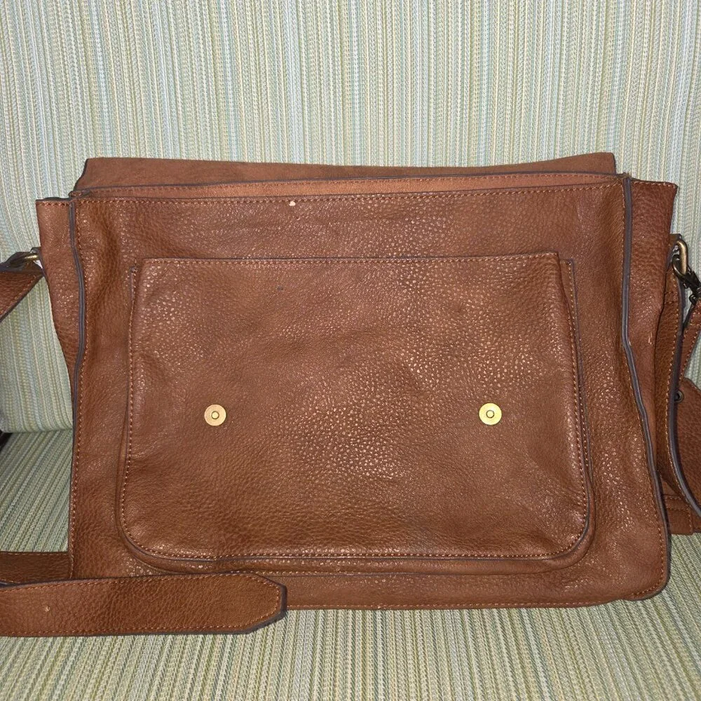 Aldo Brown Messenger Crossbody Bag Adjustable Strap Fits Up to 15